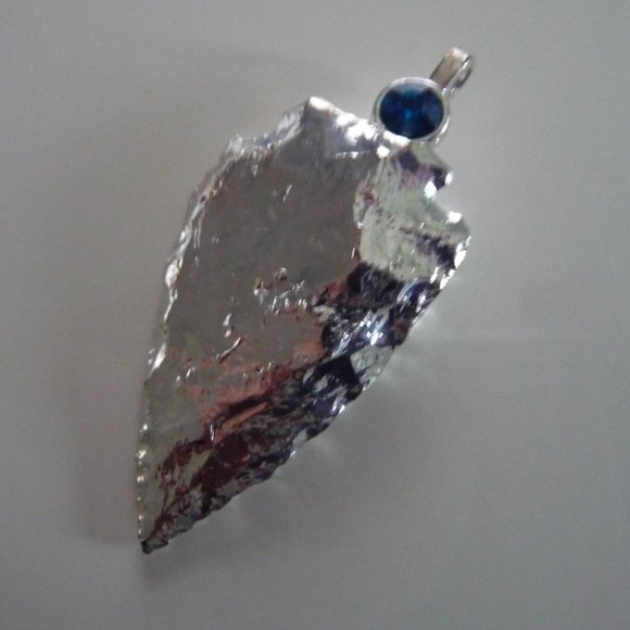 PENDANT SILVER COLOR WITH BLUE BIRTHSTONE - Picture 2 of 2